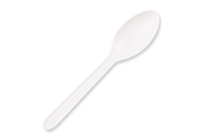 Dessertlöffel, weiß, 12,7 cm, kompostierbar