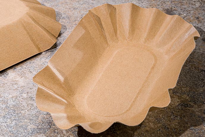 Pappschale, braun, 11 x 19,5 x 3,2 cm