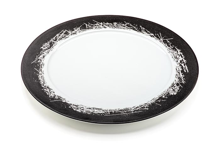 Rosenthal, Serie Epoque, Platzteller 33 cm Fahne, Dekor 412600 Ardesia