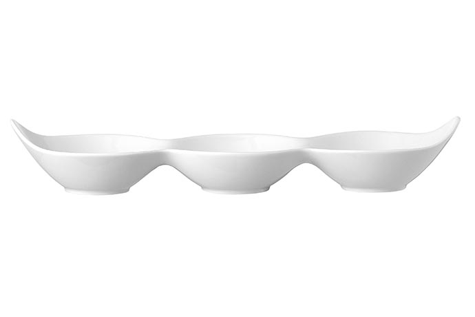Rosenthal, Serie Free Spirit, Triple bowl, 3-er Schale wei&#223;, 32 x 10 cm
