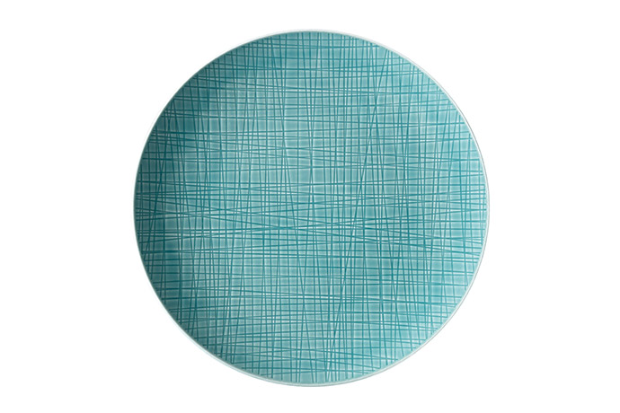 Rosenthal, Serie Mesh, Teller flach 27 cm, Dekor 405157 Line Aqua