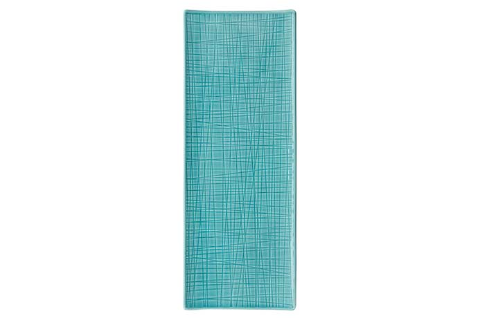 Rosenthal, Serie Mesh, Platte flach, 34 x 13 cm, Dekor 405152 Aqua