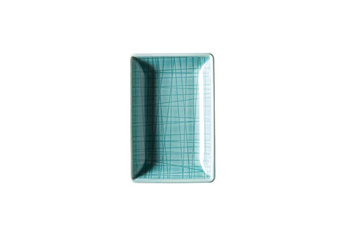 Rosenthal, Serie Mesh, Schale rechteckig mit Struktur, 10 x 7 cm, Dekor 405152 Aqua