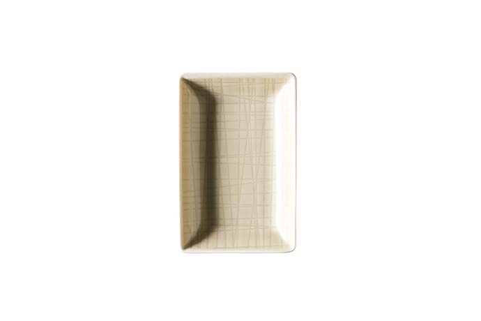 Rosenthal, Serie Mesh, Schale rechteckig mit Struktur, 10 x 7 cm, Dekor 405153 Cream