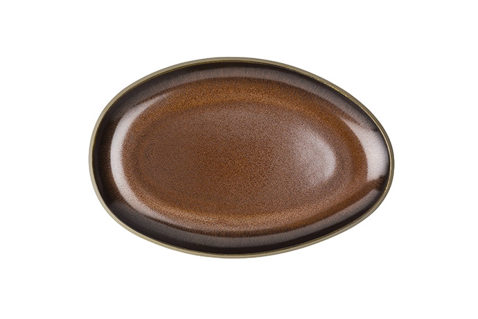 Rosenthal, Serie Junto, Steingut, Teller flach 25 cm, Dekor 405252 Bronze