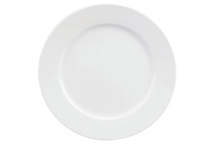 Schönwald, Serie Fine Dining, Teller flach, rund, mit Fahne, weiß, H 2,4 cm, Ø 27 cm