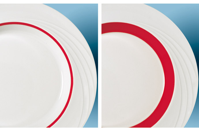 Schönwald, Serie Donna, Senior, Teller tief, Fahne, 23 cm, H 4 cm, 0,38 l, Dekor rot