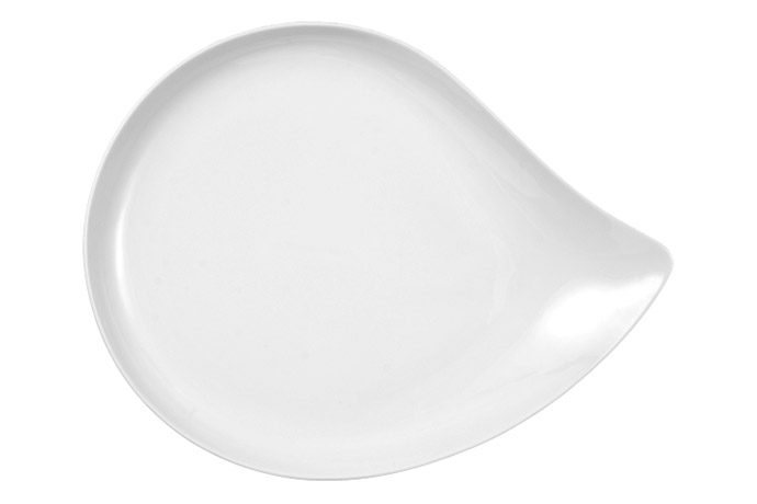 Seltmann, Serie Savoy, Teller flach, oval, Tropfenform, Savoy-Lotos 25 x 31,5 cm