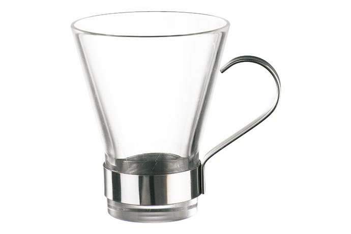 Table Roc, Bormioli, Serie Ypsilon, Teetasse mit Metallhalter, 32 cl